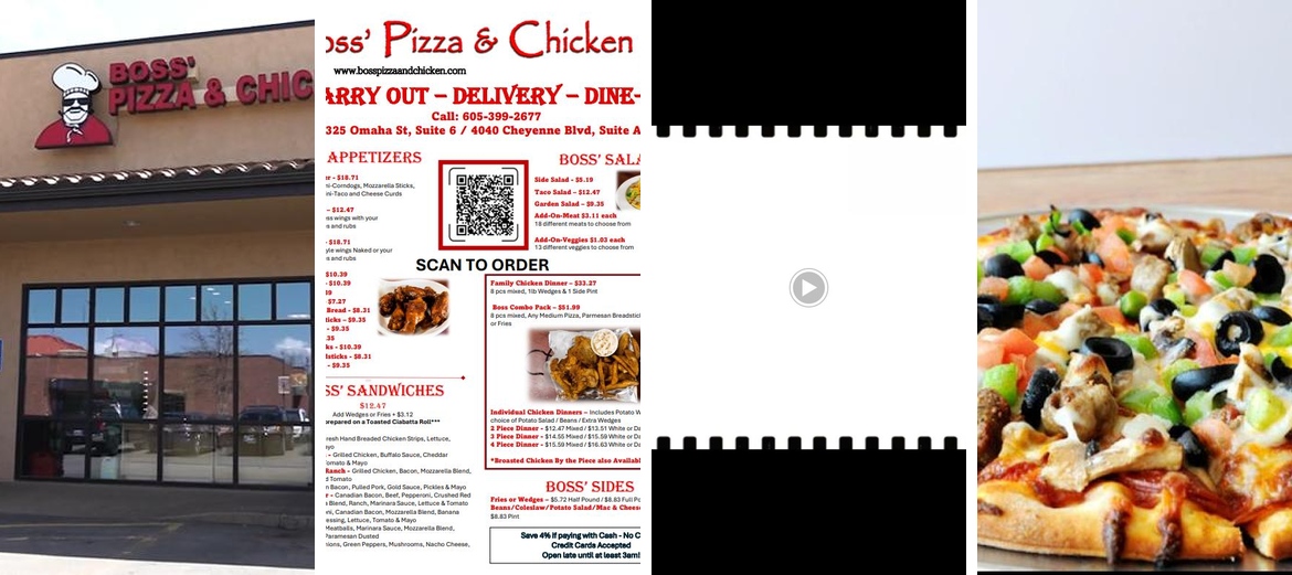 Boss' Pizza & Chicken Rapid City Tuscany Menu