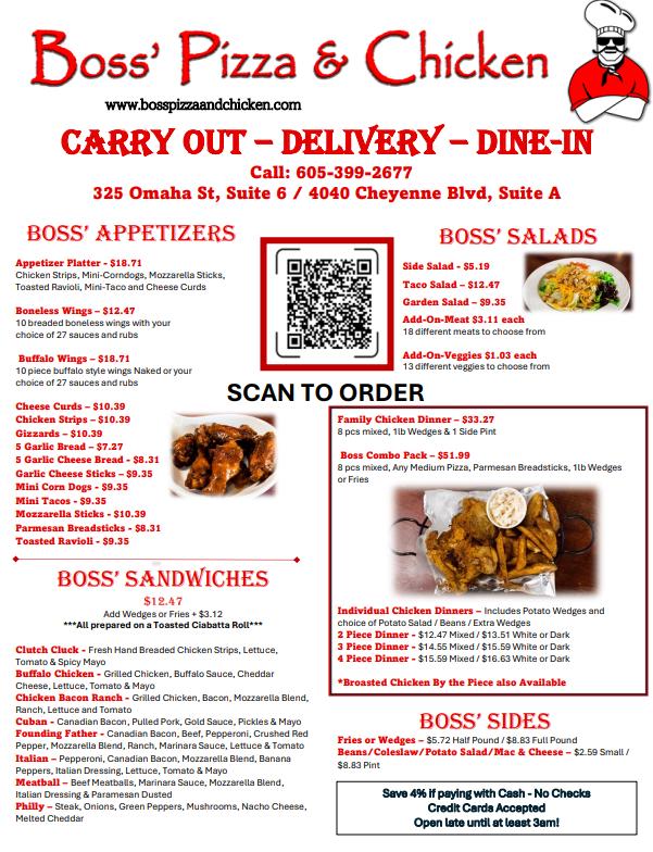 Boss' Pizza & Chicken Rapid City Tuscany